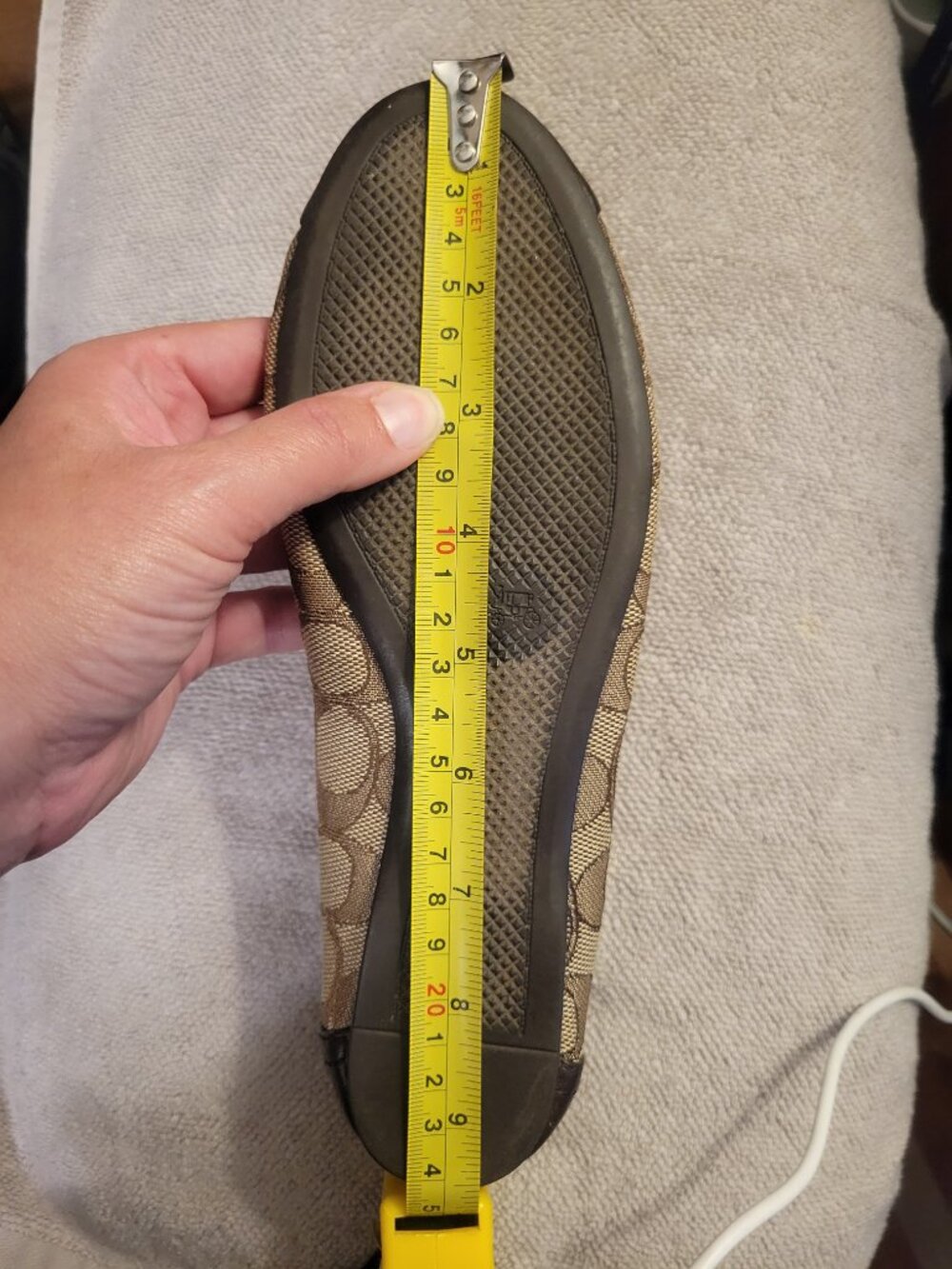 Coach Signature C Canvas Ballet Flats Brown  Gold Women's 6.5 - Picture 8 of 8